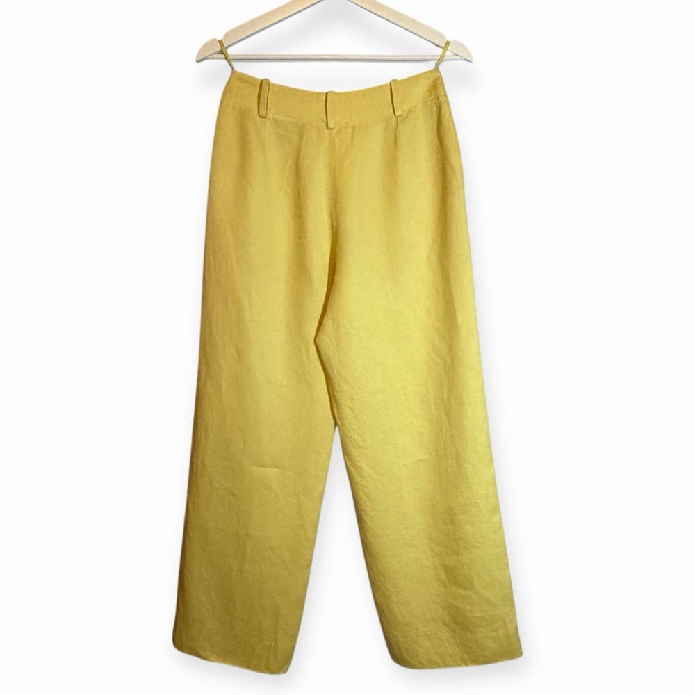 Hermès Paris Linen Trousers Yellow pockets Made in France‎ Size 38 EU - Picture 3 of 13